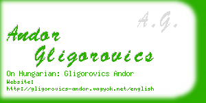 andor gligorovics business card